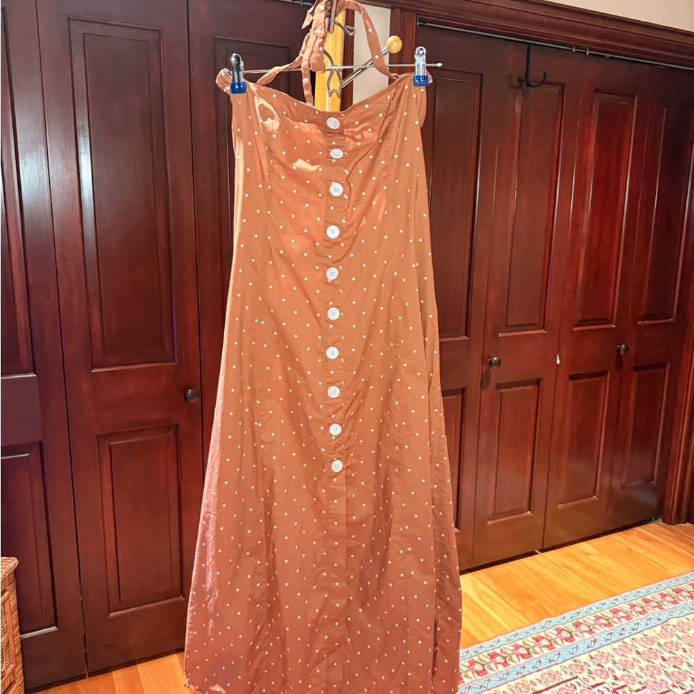 WeWoreWhat Rust Polka Dot Maxi Skirt